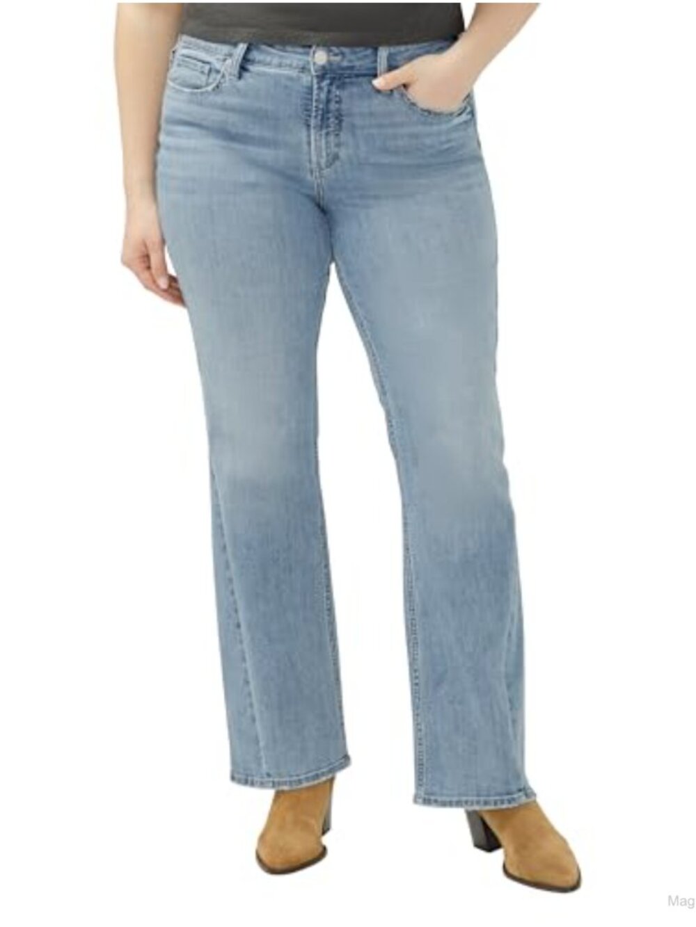 Plus Size Suki Mid Rise Bootcut Jeans Curvy Fit Stretch Denim